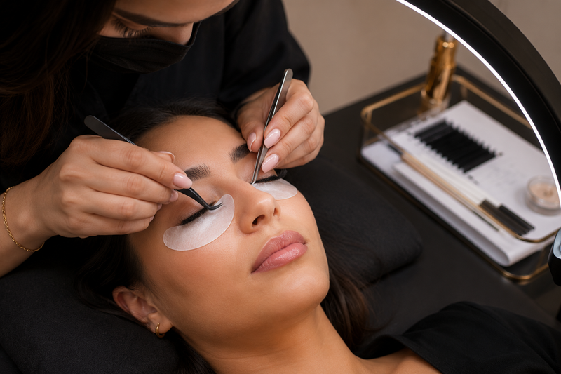 Pose d'extensions de cils au studio Livacils à Sevran, près du Raincy