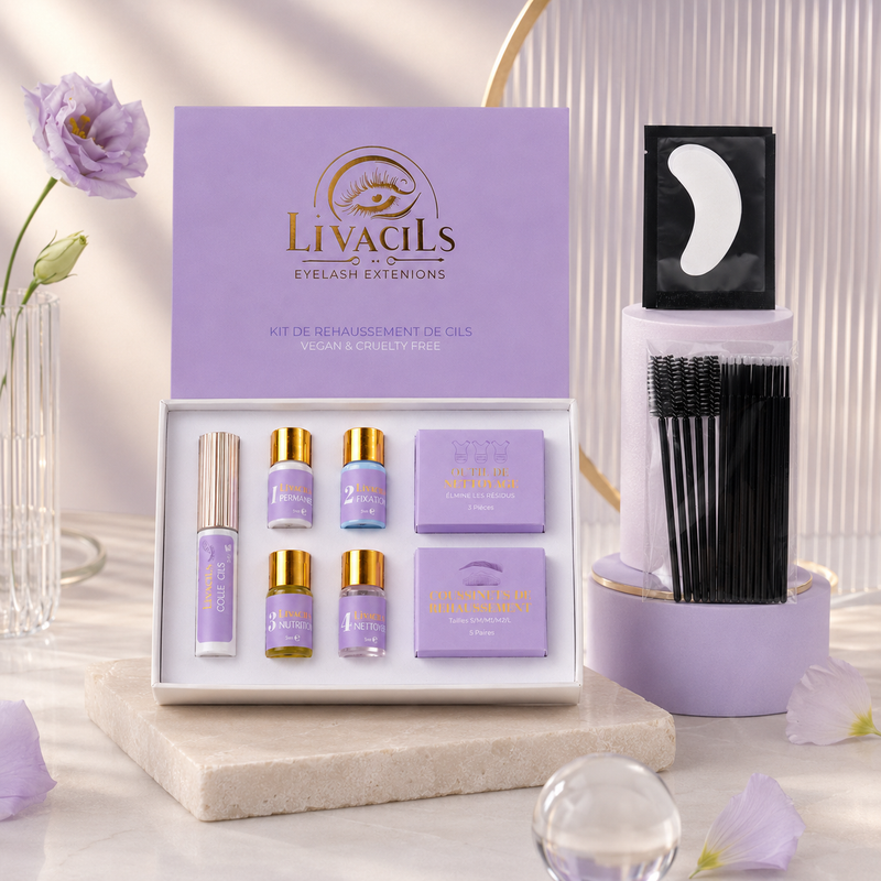 Rehaussement de cils naturels Livacils, courbe longue durée