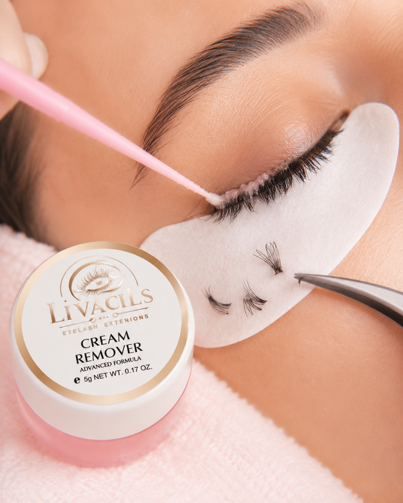 Crème de Dépose Livacils, texture crème pour retrait des extensions