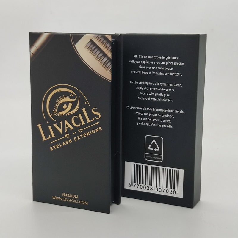 Extensions de cils 0.15mm courbure C, résultat volume naturel