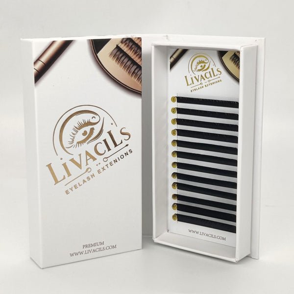 Extensions de cils soie 0.15mm courbure DD Livacils, mega volume