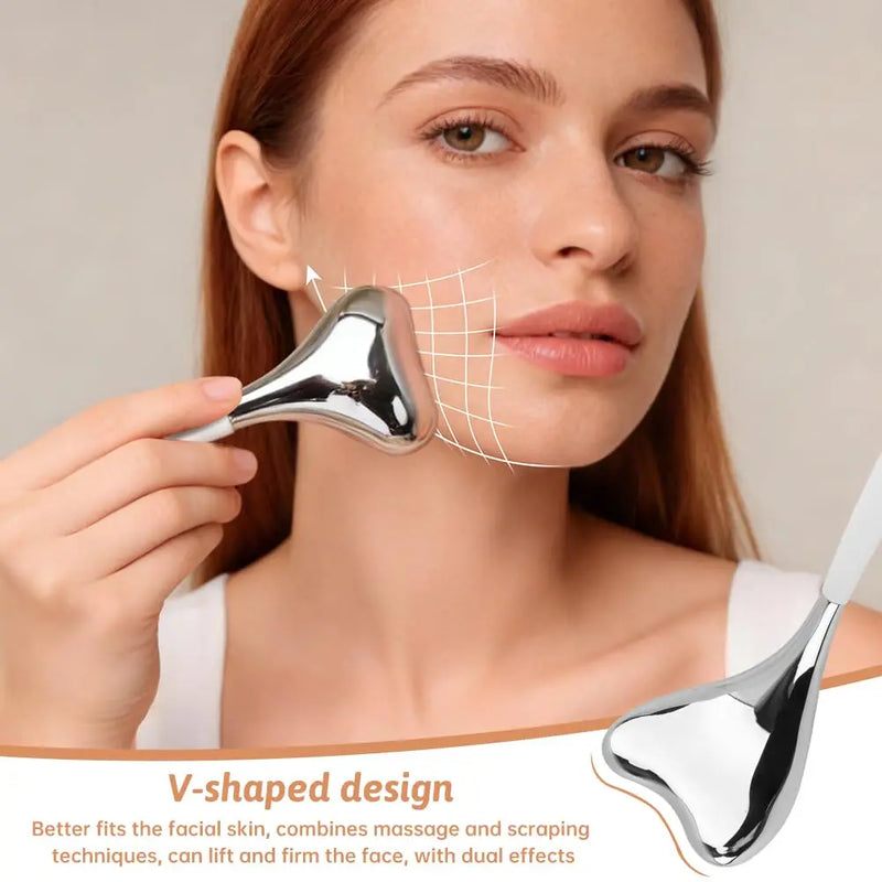 Bâton Massage Gua Sha Acier Inoxydable Cryothérapie Livacils