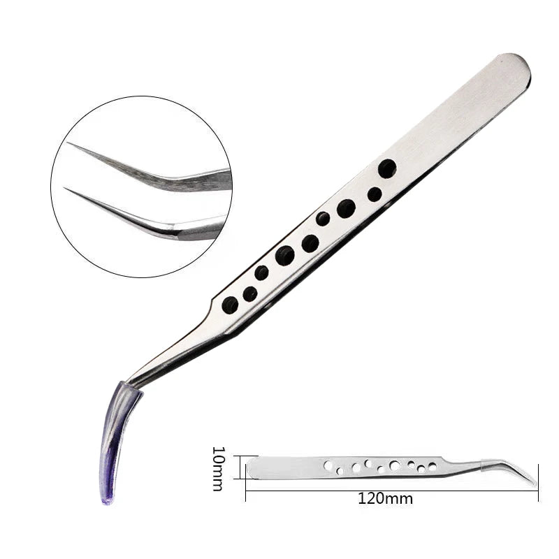 Pince extensions de cils Livacils JK-15, courbée pro
