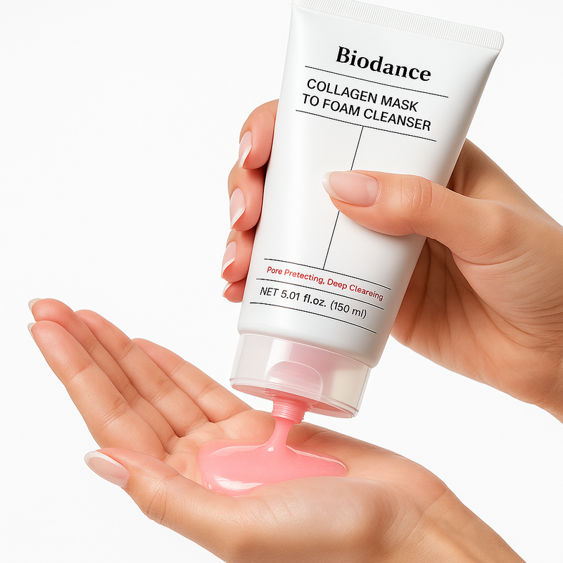 Mousse Nettoyante Collagène Biodance texture mousse